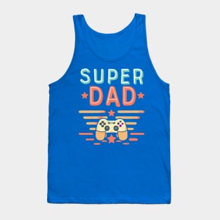 Super Dad Gaming Console Distressed Design Tank Top